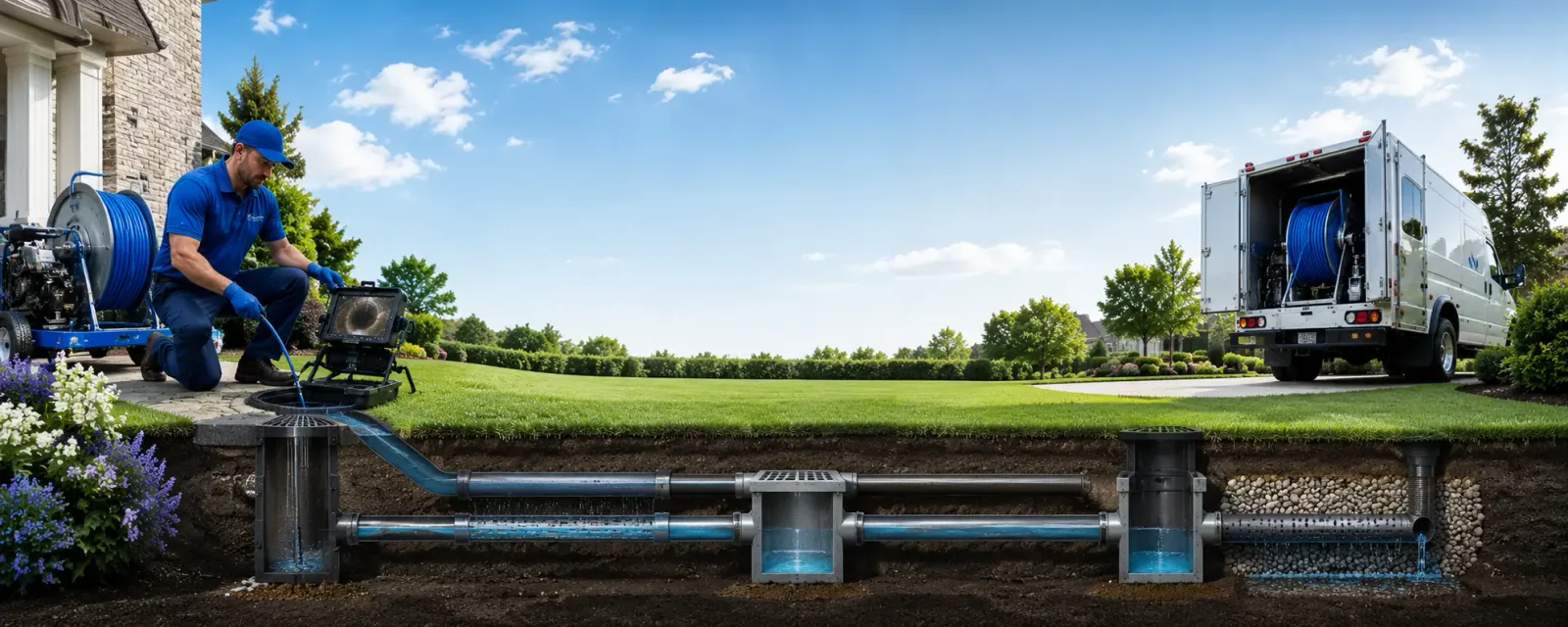 Outdoor drain cleaning information for Owls Head, NY